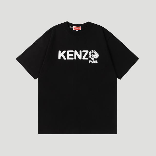 高品质 Kenzo 24春夏新品龙年限定 高级发泡龙纹字母短袖 气质百搭 超级有新年氛围 男女同款新年款 -Xs-L -红色 白色 黑色